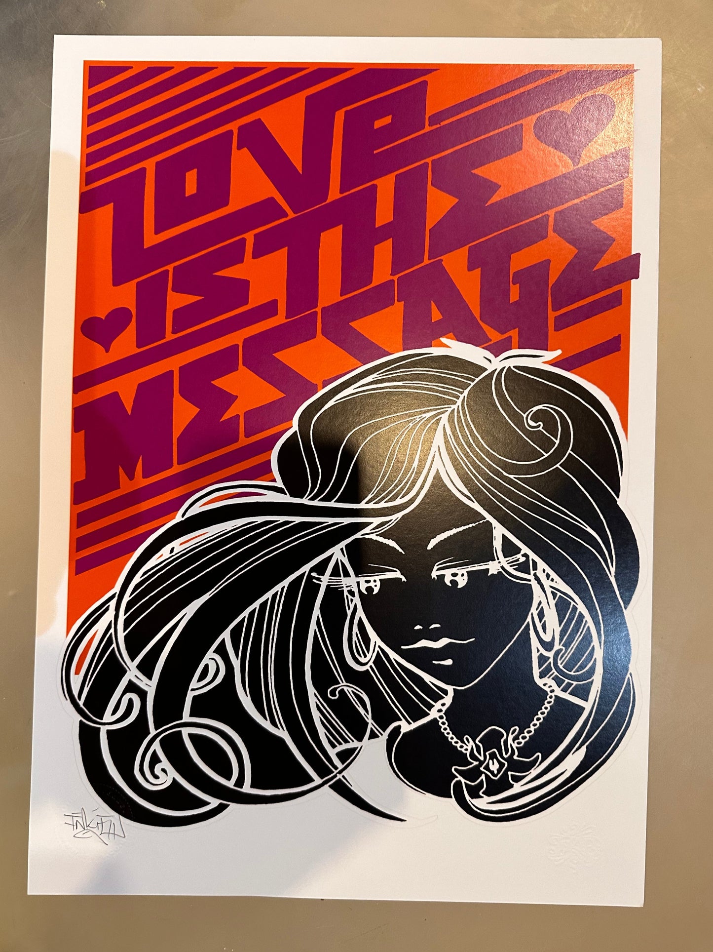 "Love is The Message" Print, by Inkie