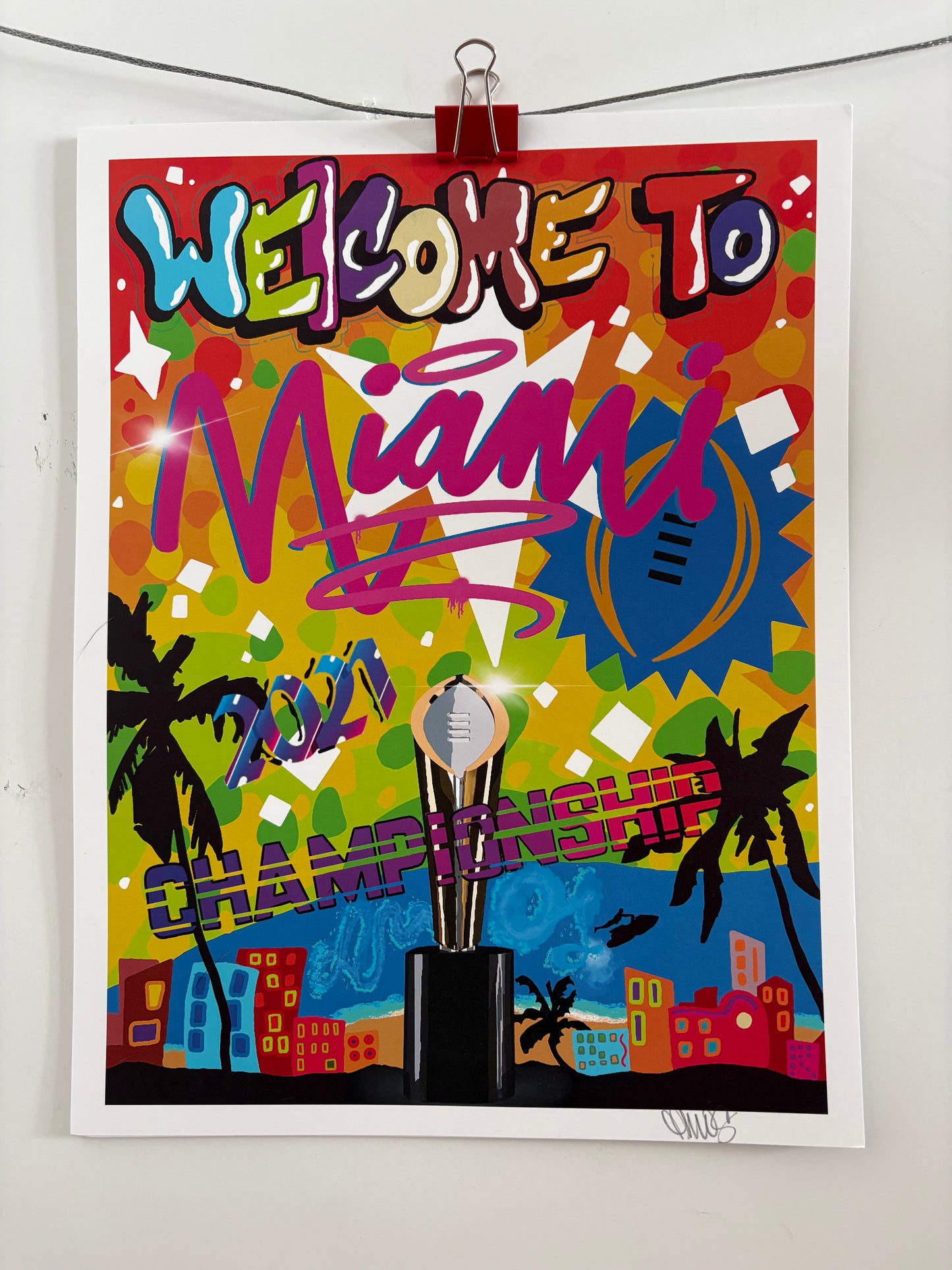 Official 2021 - College Football Championship poster. Artist Proof