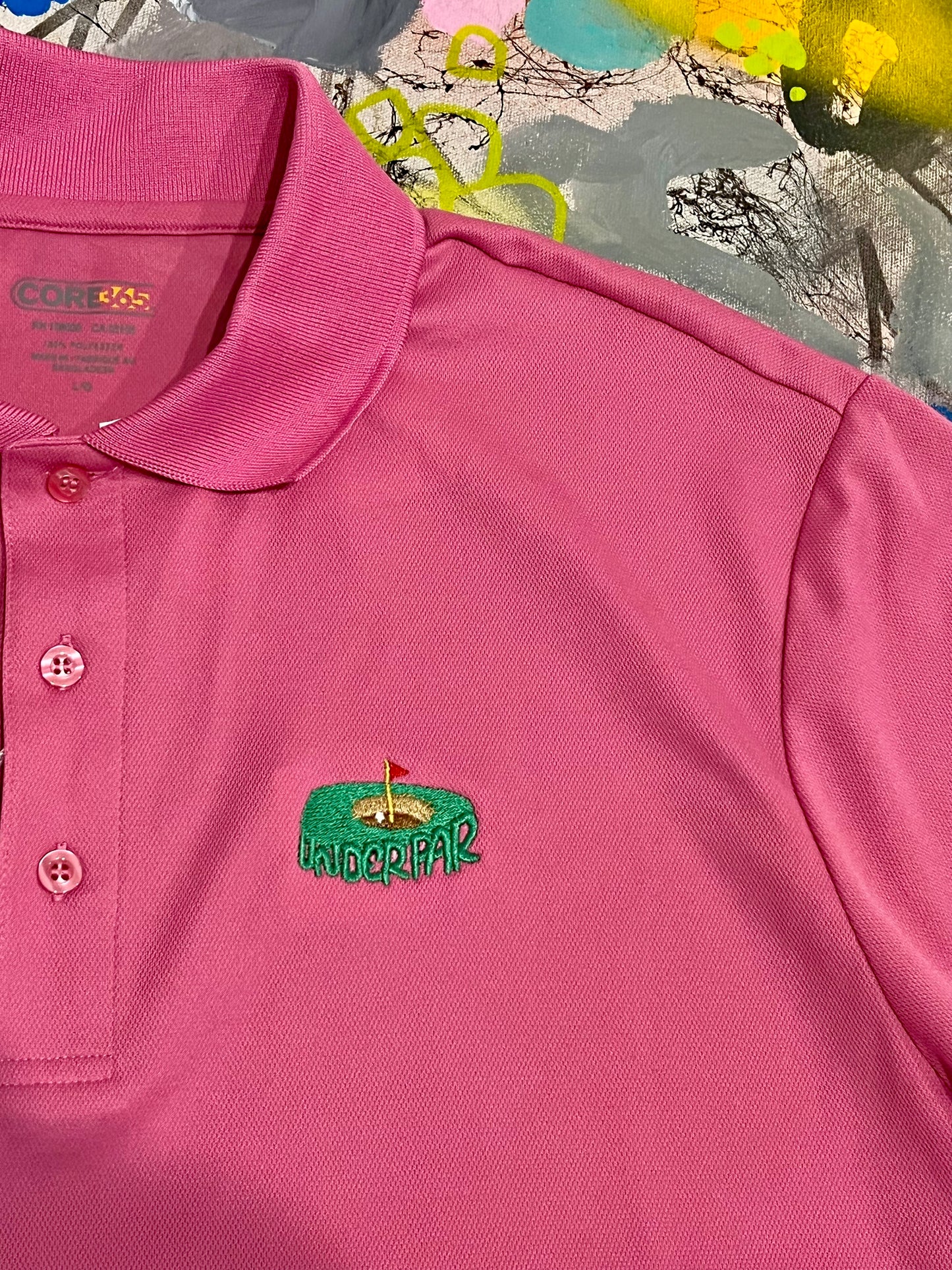 "Under PAR" Athletic Polo - Pink